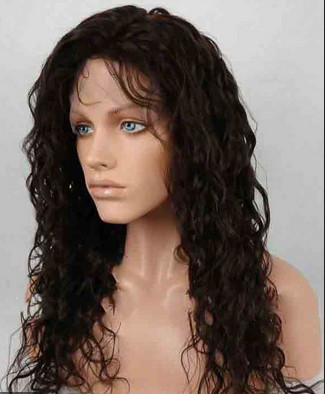 Encaracolado perverso das perucas completas 100% indianas não processadas do cabelo humano do laço com cabelo do bebê
