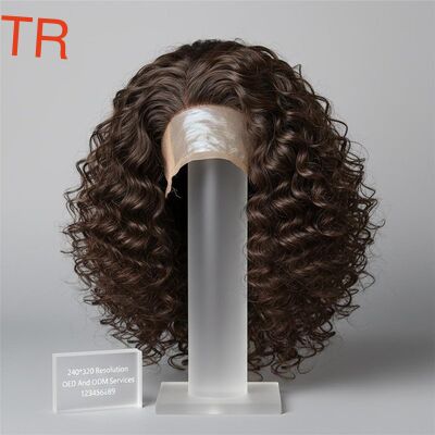 240*320 Resolução Perucas de cabelo humano encaracolado com material laminado e Serviços OED e ODM123456789